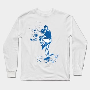 Baseball Pitcher in Windup position - a01 Long Sleeve T-Shirt